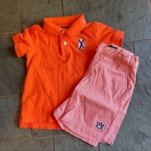 Auburn boys outfit. Shorts and polo 3/4